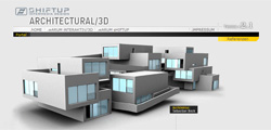 Webseite fr die 3D Architekturvisualisierungs-Dienstleistungen von shiftup intermedia design